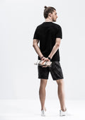 Creative Embossed Print T-Shirt - Black