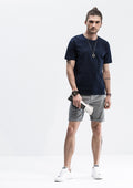 Human Rights Embossed Print T-Shirt - Blue