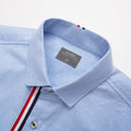Grosgrain Trimmed Long Sleeve Shirt - Blue