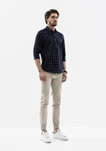 Half Button Down Linen Shirt - Blue