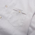 Mandarin Collar Striped Shirt - Grey