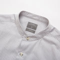 Mandarin Collar Striped Shirt - Grey