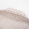 Mandarin Collar Window Pane Shirt - Beige