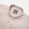 Mandarin Collar Window Pane Shirt - White