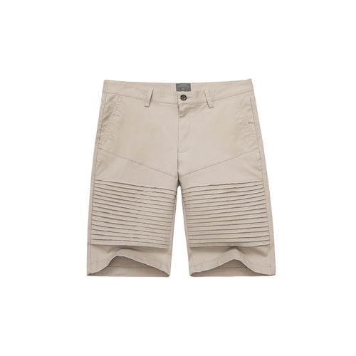 Pleats Detail Shorts - Beige