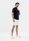 Explorer Mandarin Collar Short Sleeve Shirt - Blue