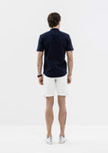 Explorer Mandarin Collar Short Sleeve Shirt - Blue