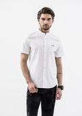 Explorer Mandarin Collar Short Sleeve Shirt - White