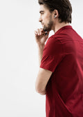 Explorer Mandarin Collar Short Sleeve Shirt - Red
