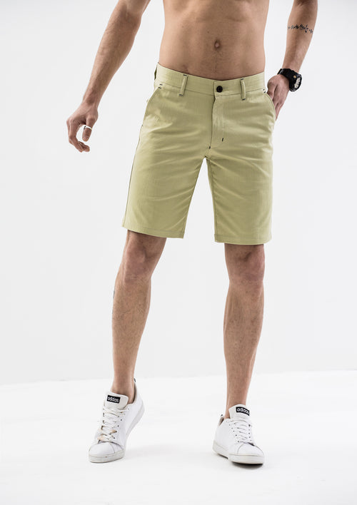 Stitch Detail Casual Shorts - Green