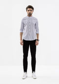 Pinstripe Long Sleeve Shirts - White