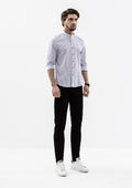 Pinstripe Long Sleeve Shirts - White