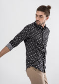 Garden Floral Long Sleeve Shirt - Black