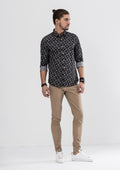 Garden Floral Long Sleeve Shirt - Black