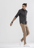 Garden Floral Long Sleeve Shirt - Black