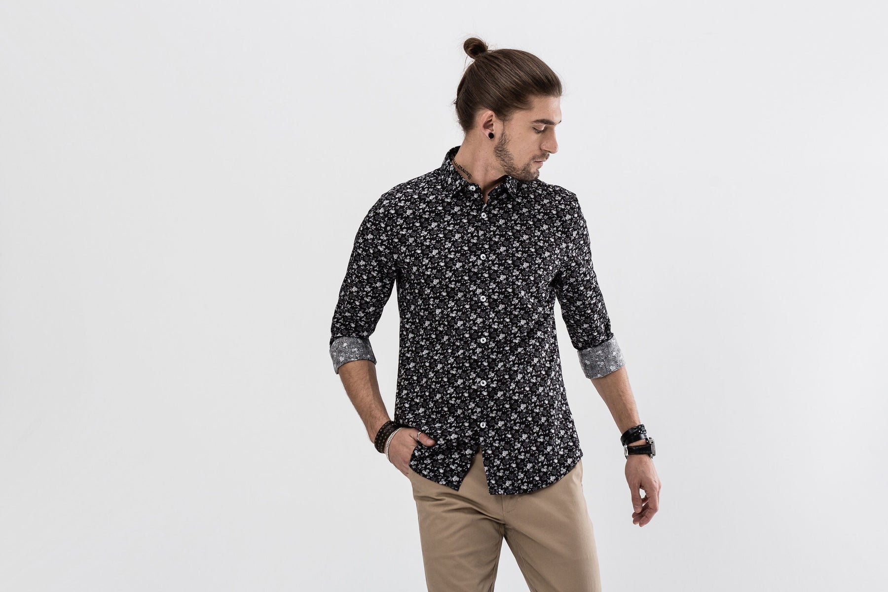 Garden Floral Long Sleeve Shirt - Black – Explorer Authentic