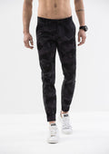 Geometric Camo Jogger Pants - Black