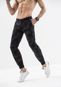 Geometric Camo Jogger Pants - Black
