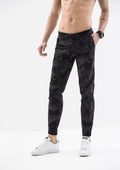 Geometric Camo Jogger Pants - Black