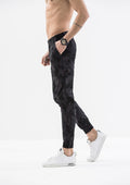 Geometric Camo Jogger Pants - Black