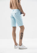 Stitch Detail Casual Shorts - Light Blue