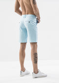 Stitch Detail Casual Shorts - Light Blue