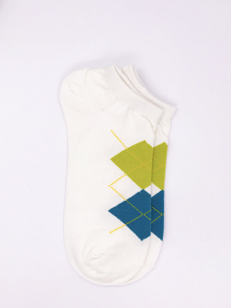 Ankle Geometric Socks - White