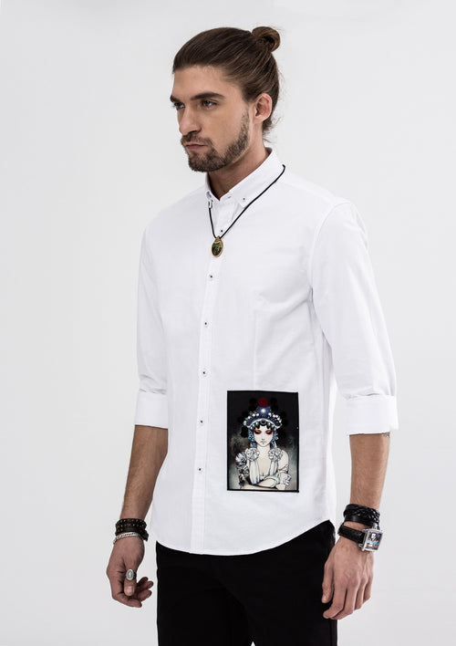 Tribal Girl Long Sleeve Shirt - White